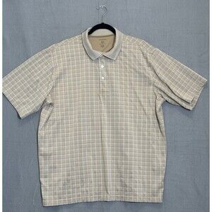 Vintage George Men’s XL Polo Shirt Tan Size 46-48 Short Sleeve Casual